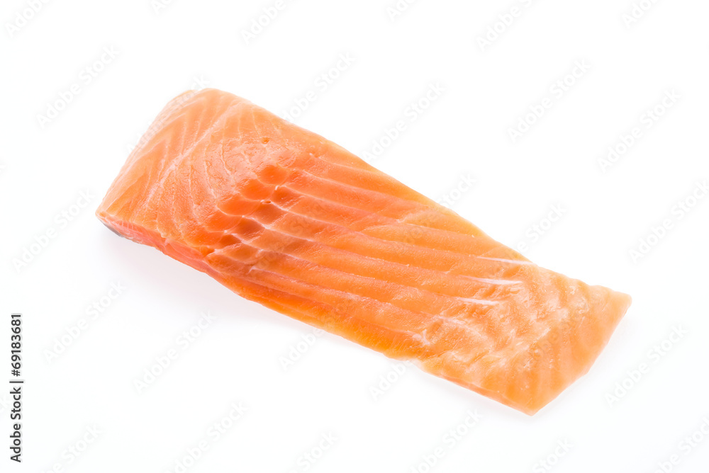 Salmon meat isolated on white