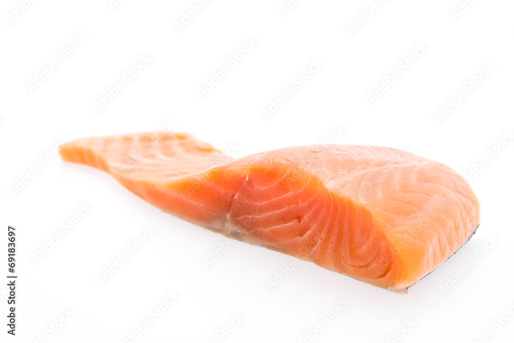 Salmon meat isolated on white