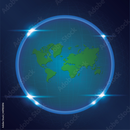 World map with abstract background, Vector, EPS10