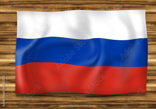 Russia Flag Wood Design