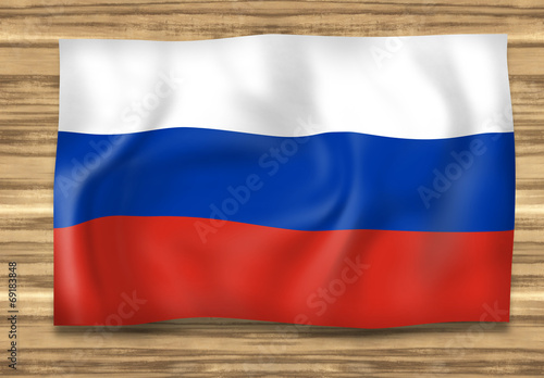 Russia Flag Wood Design