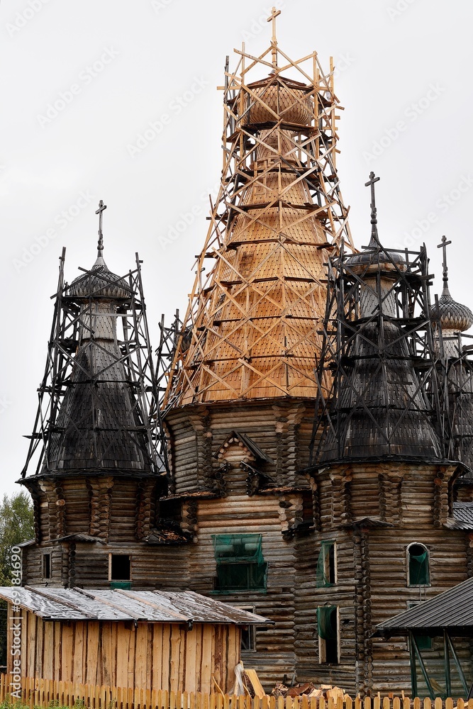 old wooden Russian church