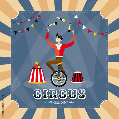 vector card with a juggler