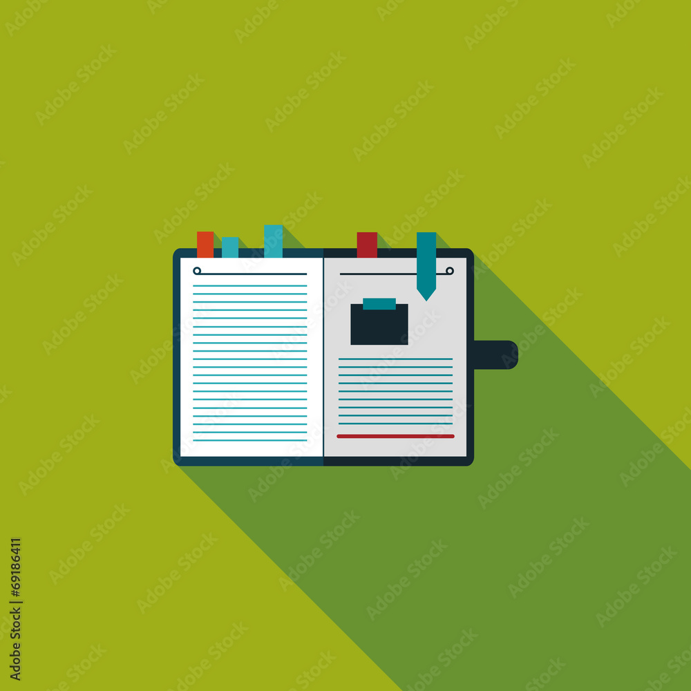 notebook flat icon with long shadow,eps10 notebook flat icon with long shadow,eps10