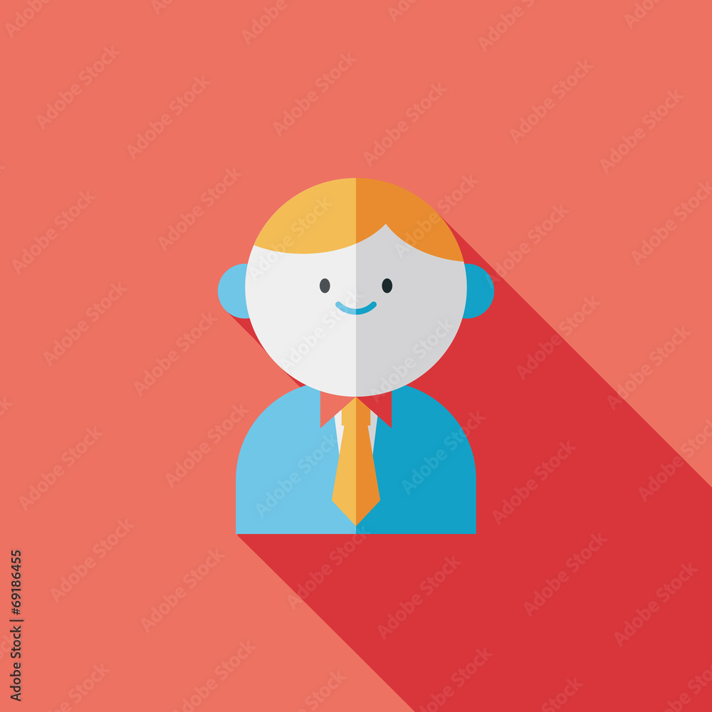 businessman flat icon with long shadow,eps10