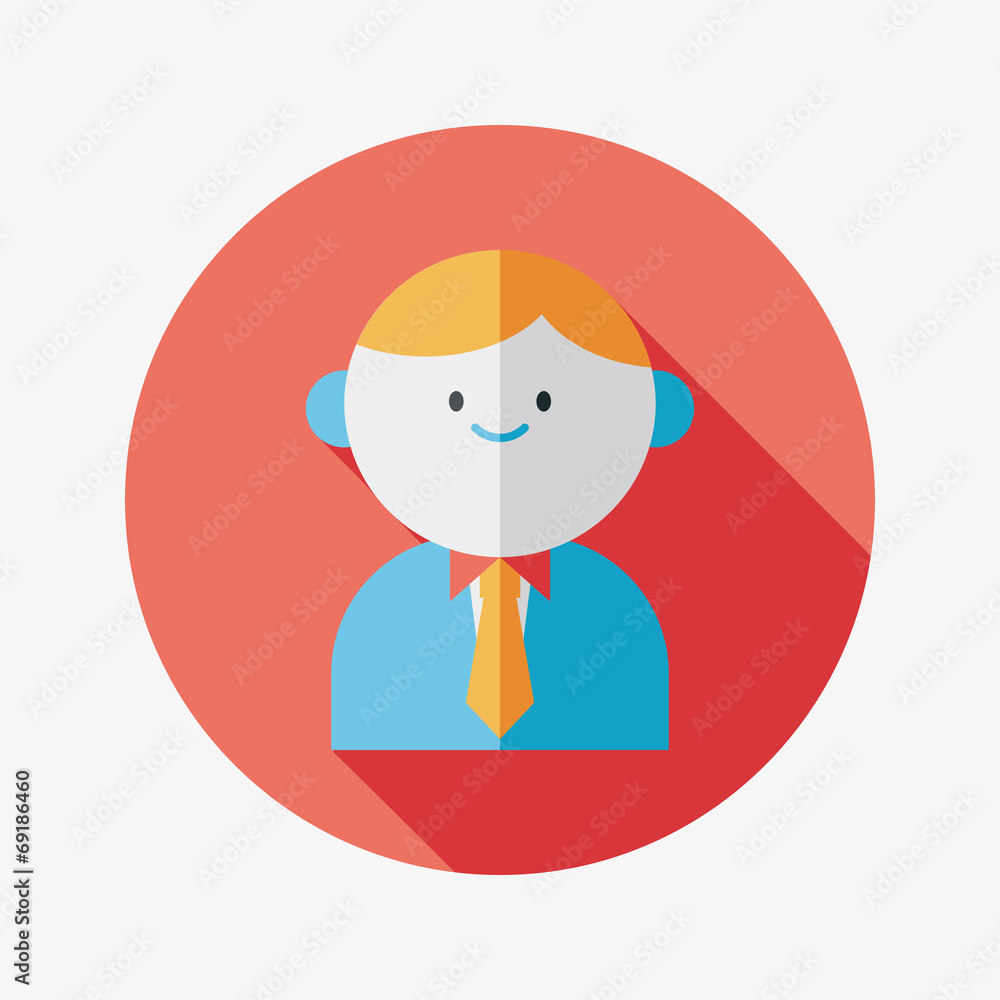 businessman flat icon with long shadow,eps10 businessman flat icon with long shadow,eps10