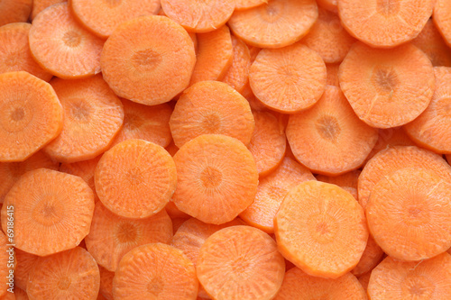 Slices of fresh carrot