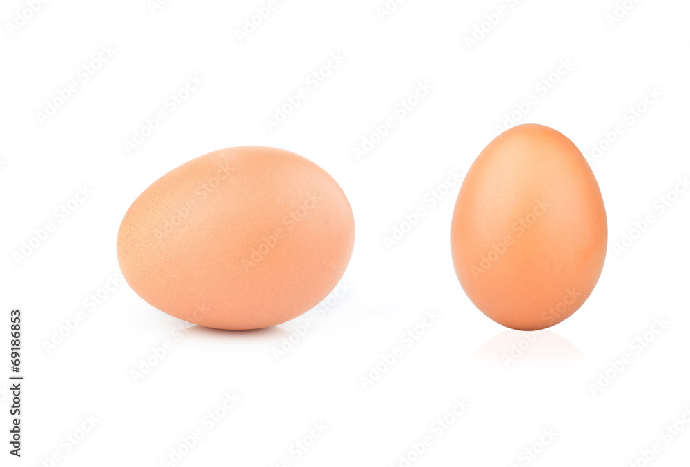 Single brown chicken egg isolated on white Single brown chicken egg isolated on white