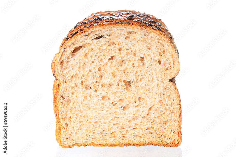 Slice of white bread closeup Slice of white bread closeup