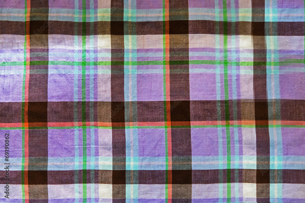Violet tartan close up background Violet tartan close up background