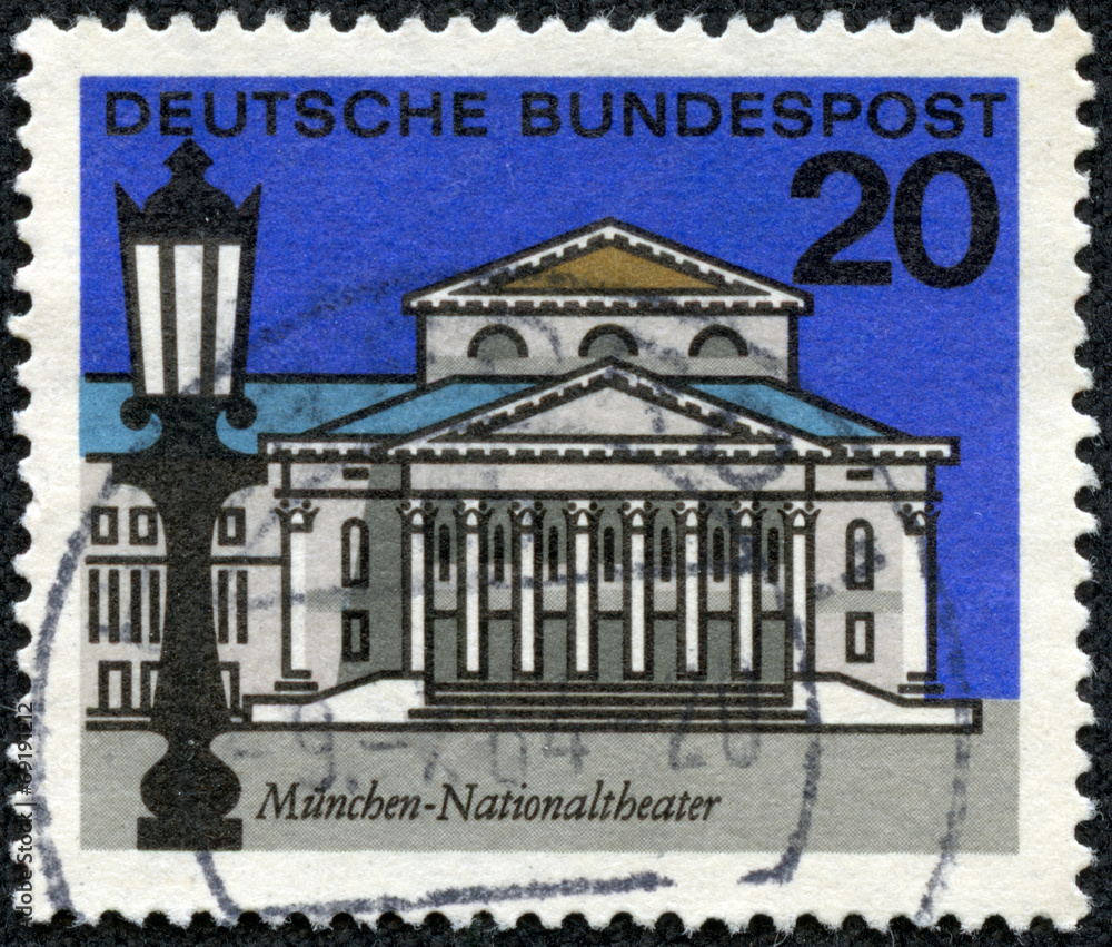 stamp printed in the Germany shows National Theater, Munich