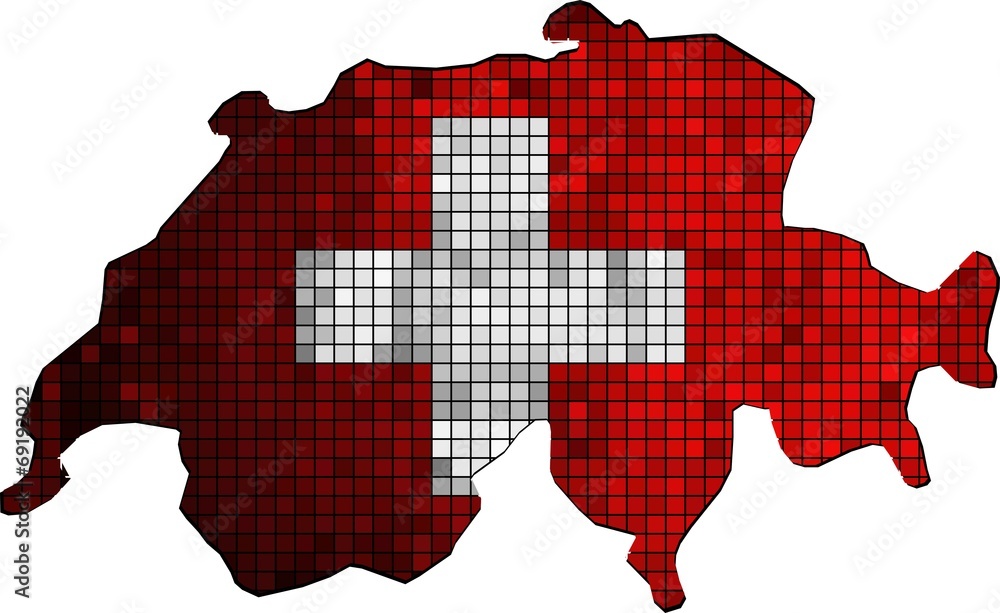 Switzerland map grunge mosaic