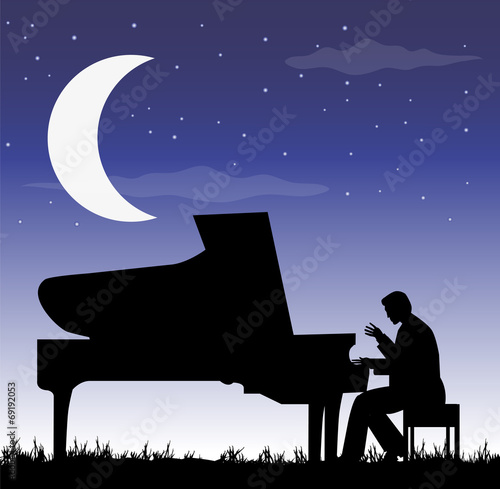 pianista sotto la luna