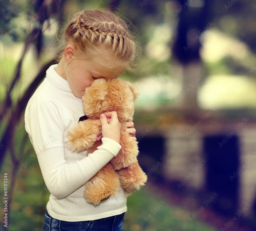 sad girl with teddy bear sad girl with teddy bear