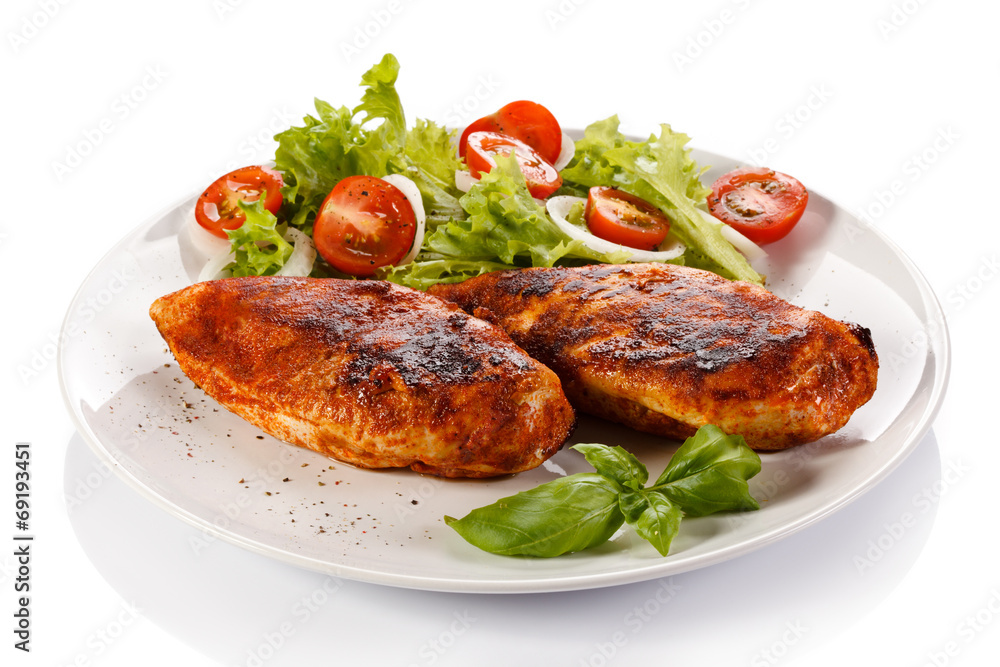 Grilled chicken fillets and vegetables Grilled chicken fillets and vegetables