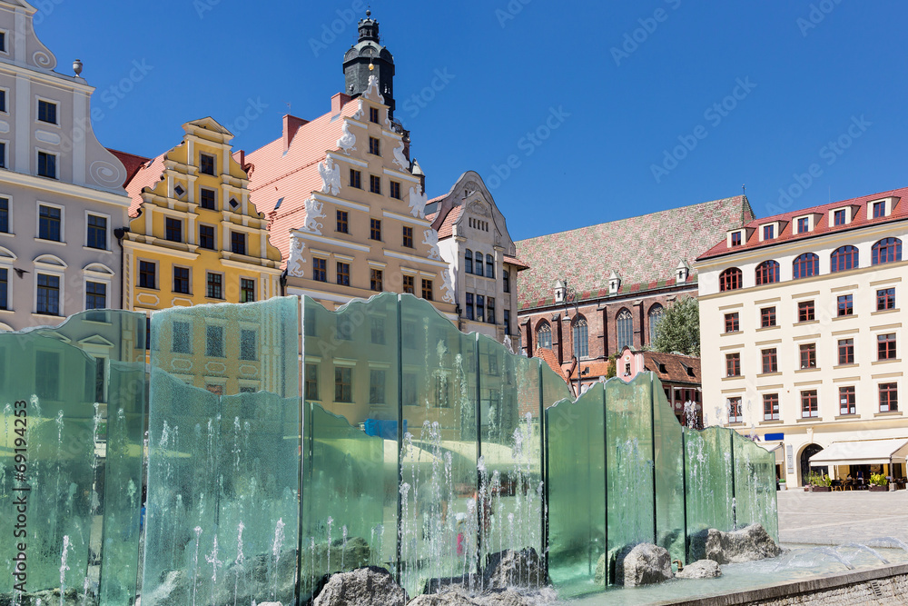 Obraz premium Sights of Poland. Wroclaw old market square
