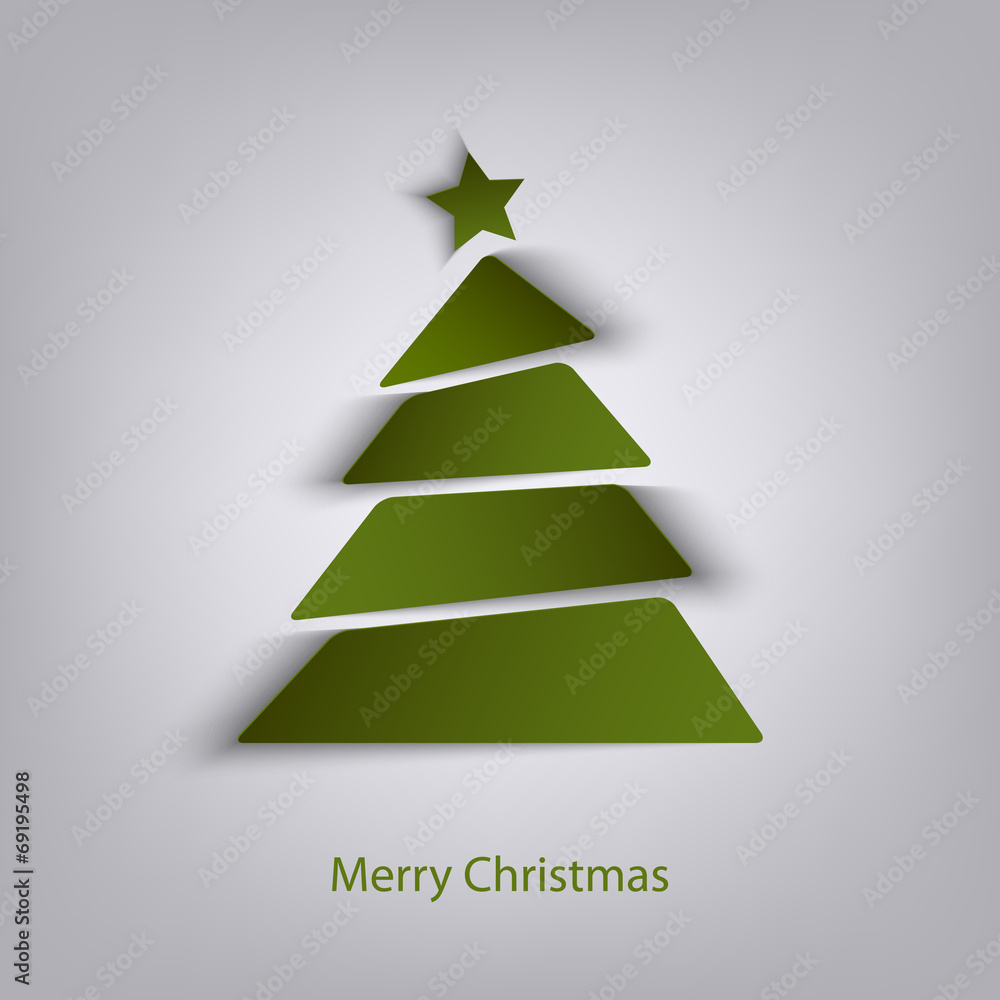 Abstract Christmas green card with tree Abstract Christmas green card with tree