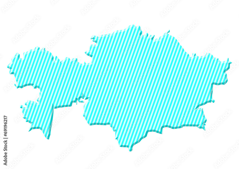 mavi çizgili kazakistan haritası