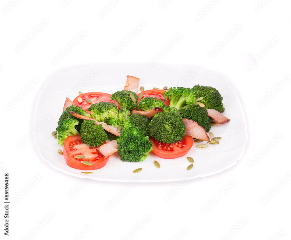 Broccoli salad with smoked ham. Broccoli salad with smoked ham.
