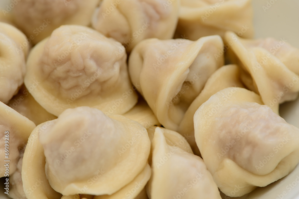 boiled dumplings closeup boiled dumplings closeup