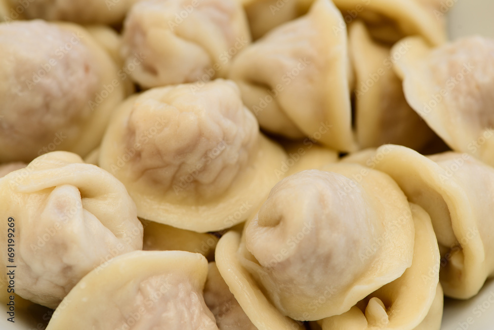 boiled dumplings closeup boiled dumplings closeup