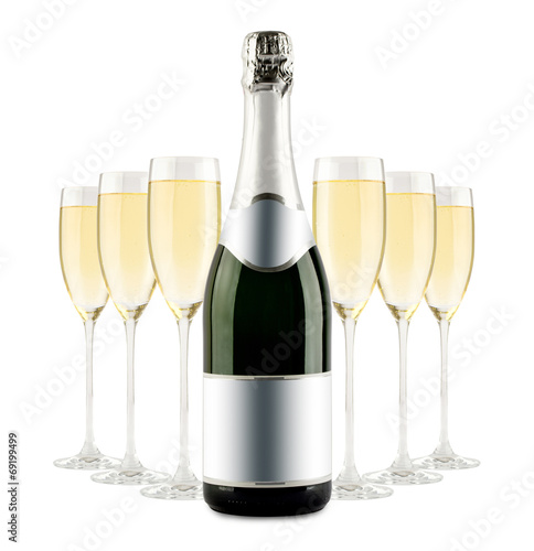 Wallpaper Mural Champagne bottle and champagne glass Torontodigital.ca