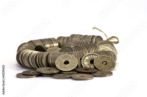 siam coins on white background