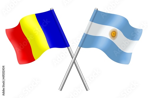 Flags : Romania and Argentina photo