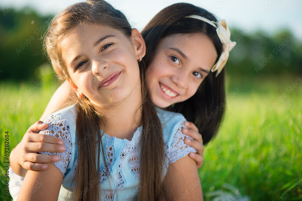 Portrait of two hispanic teen girls Portrait of two hispanic teen girls