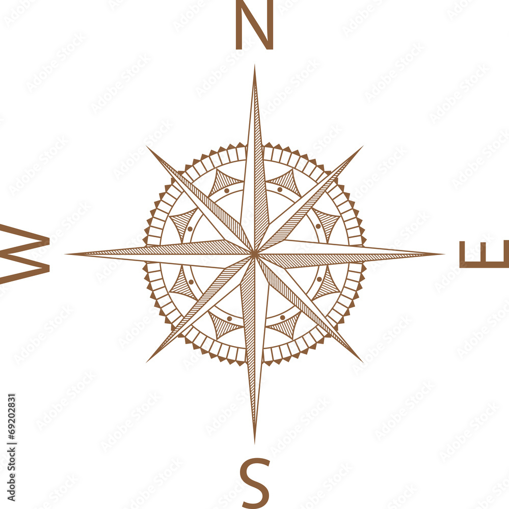 Illustration of a Map Compass on White Background Illustration of a Map Compass on White Background