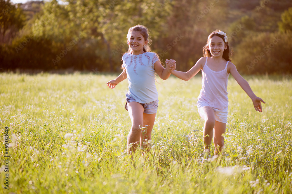 Fototapeta premium Group of happy children playing