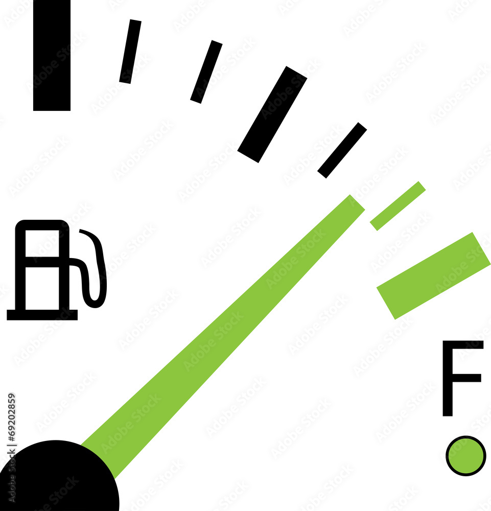 Illustration of a Fuel Gauge on White Background Illustration of a Fuel Gauge on White Background