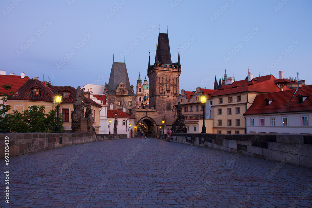 Charles bridge at night, Prague Charles bridge at night, Prague