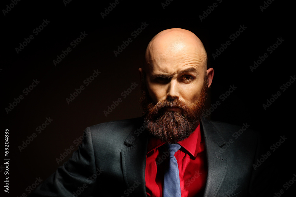 bearded in a suit and tie, businessman bearded in a suit and tie, businessman