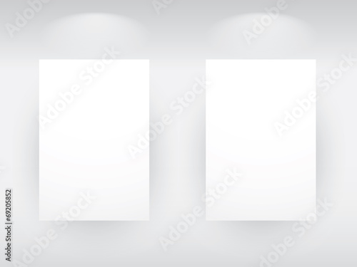 Illustration of a Beauty Gallery Interior with empty frames