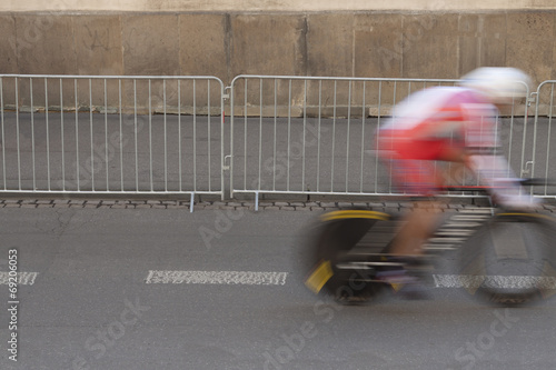 Individual Time Trial Cyclist on a Street © aureliano1704
