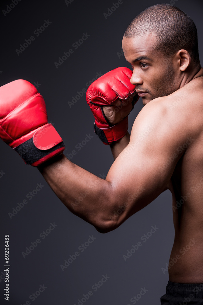 Confident boxer.