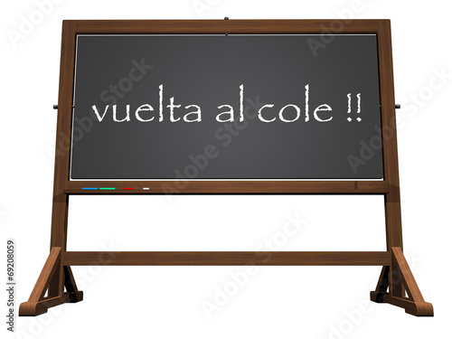 School blackboard spanish back to school - 3D render