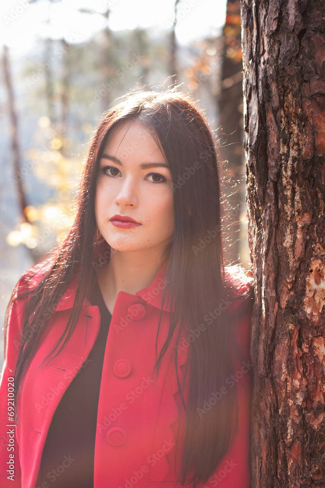 beautiful young woman in autumn park beautiful young woman in autumn park