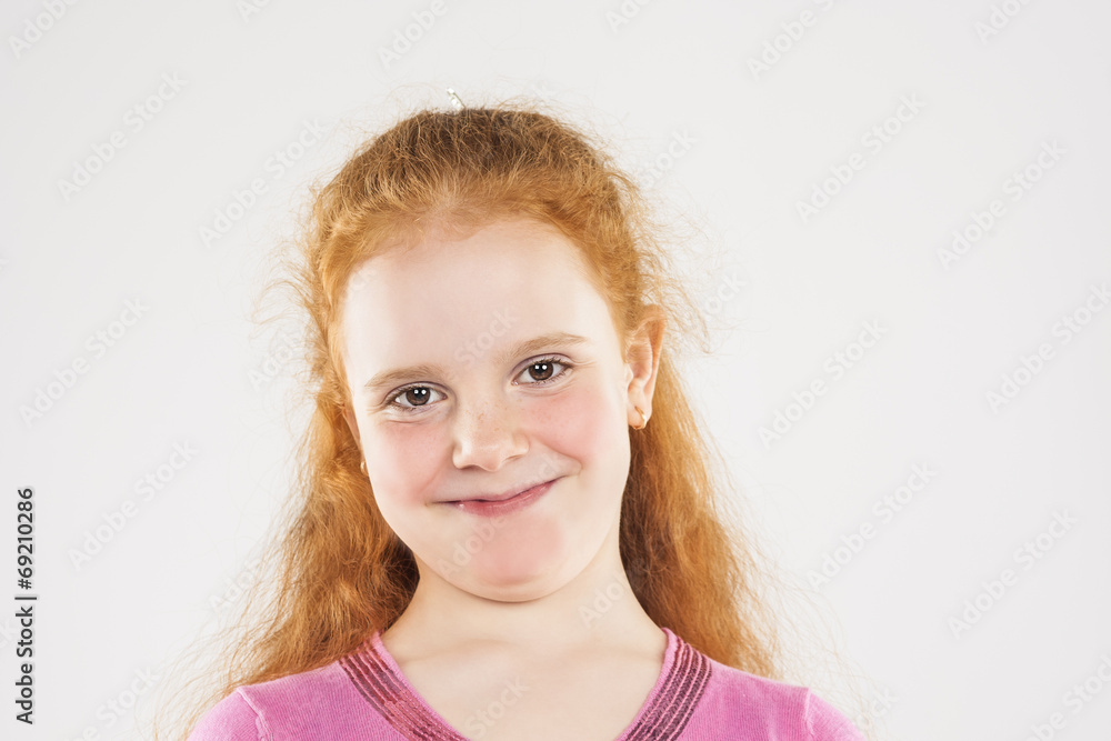 Portrait of Smiling Caucasian Redhaired Little Girl Portrait of Smiling Caucasian Redhaired Little Girl