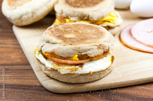English muffin breakfast sandwich