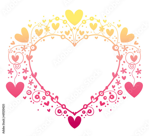 Valentine love heart decorative ornamental frame