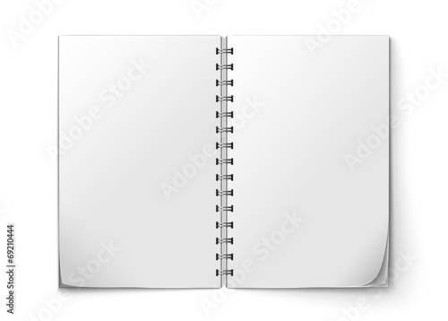 Realistic notepad open