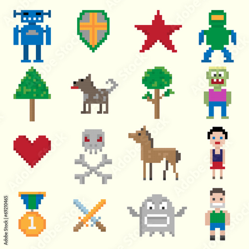 Game pixel characters