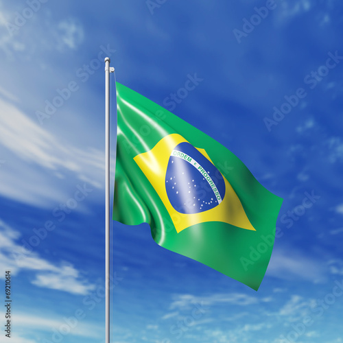 Waving  Brazilian flag