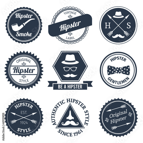 Hipster labels set