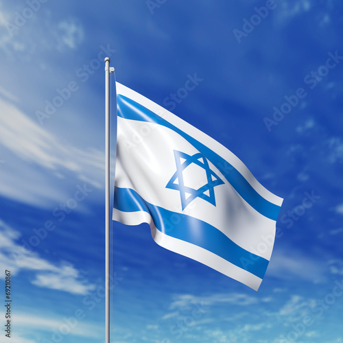 Waving  Israeli flag