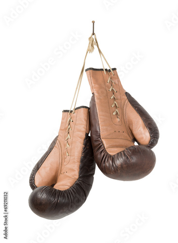 Vintage old boxing gloves © hoboton