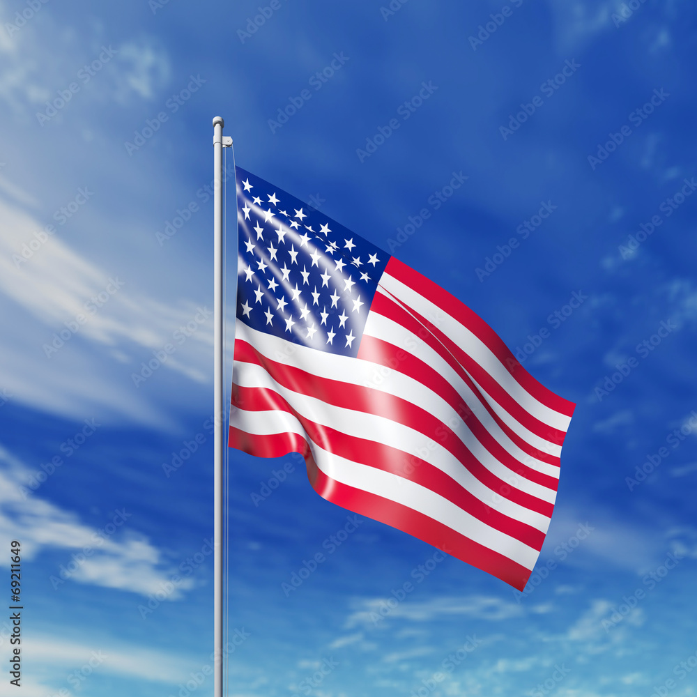 Obraz premium Waving American flag