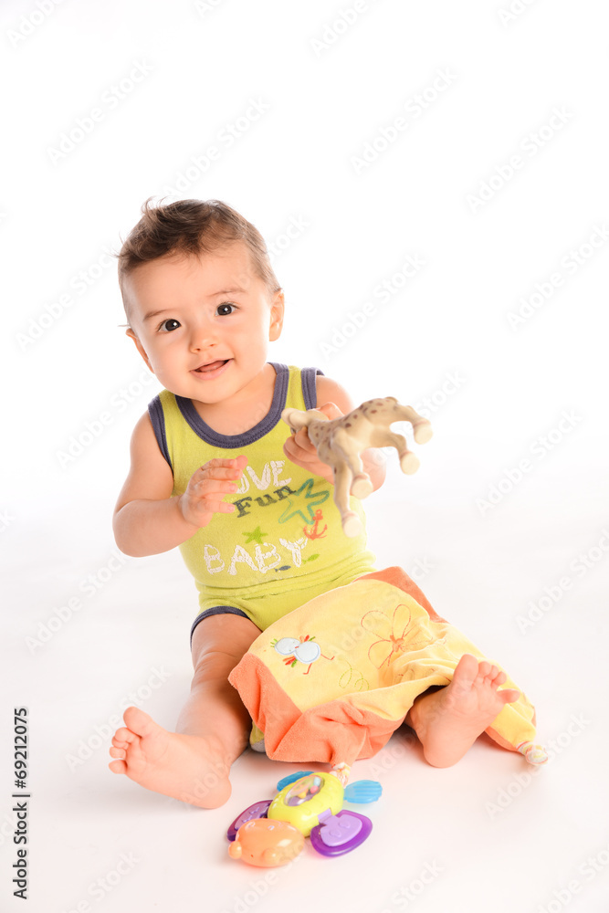 isolated studio portrait lovely toddler baby boy playing isolated studio portrait lovely toddler baby boy playing